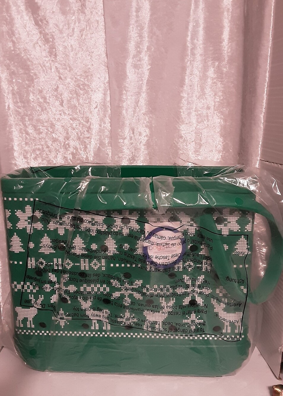 Bogg Green Ugly Sweater Christmas Holiday Tote Bag N.W.T